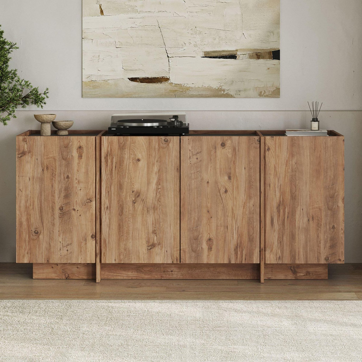 Habitat et Jardin Buffet en bois  Dorma  - 180 x 45 x 80 cm - Pin Atlantique / Anthracite