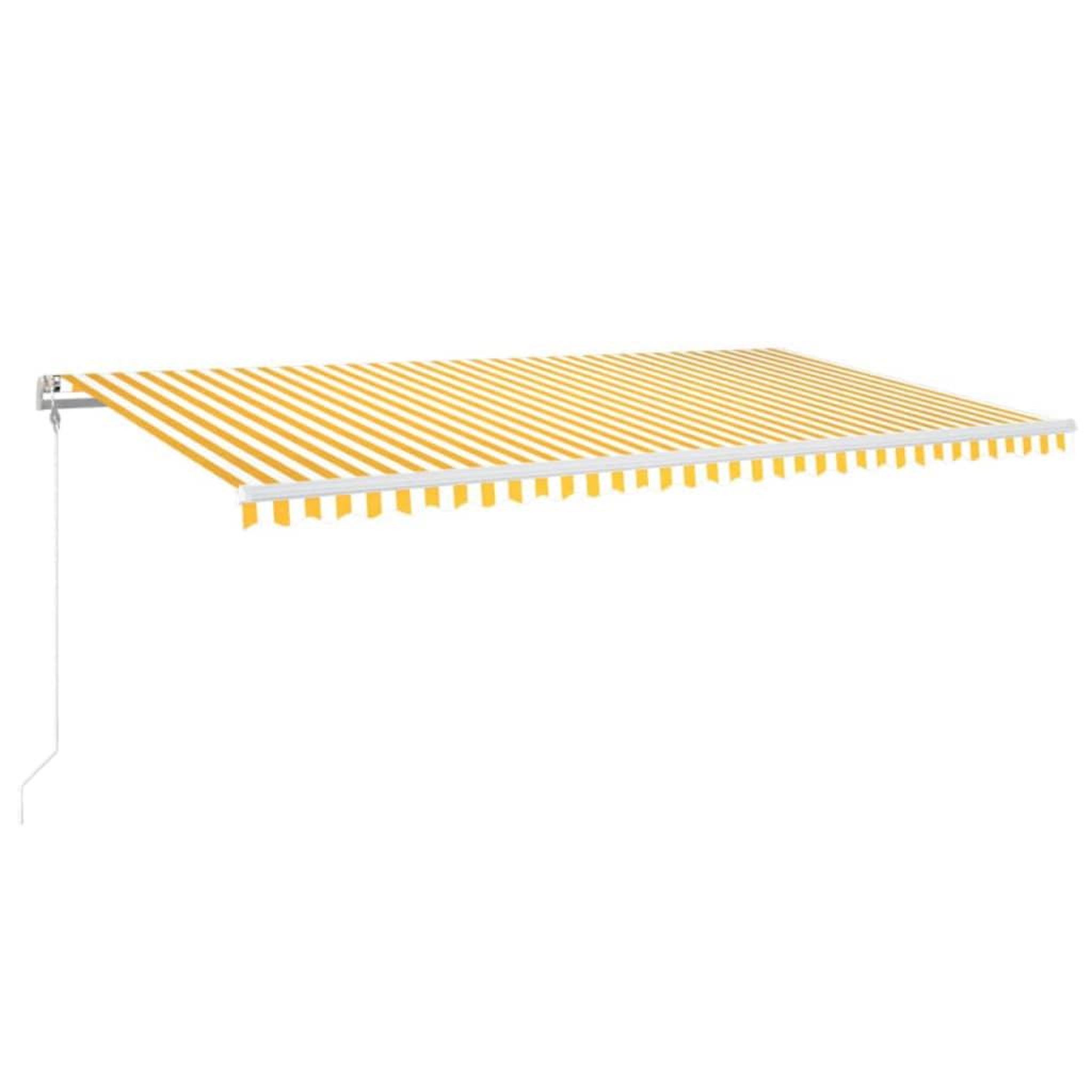 Voir la diapositive 2 : VIDAXL Auvent automatique capteur de vent/LED 600x300cm Jaune et blanc