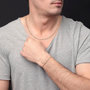 Voir la diapositive 2 : L'ATELIER D'AZUR Collier  Or Jaune Grain de Café - Homme ou Femme - 50cm