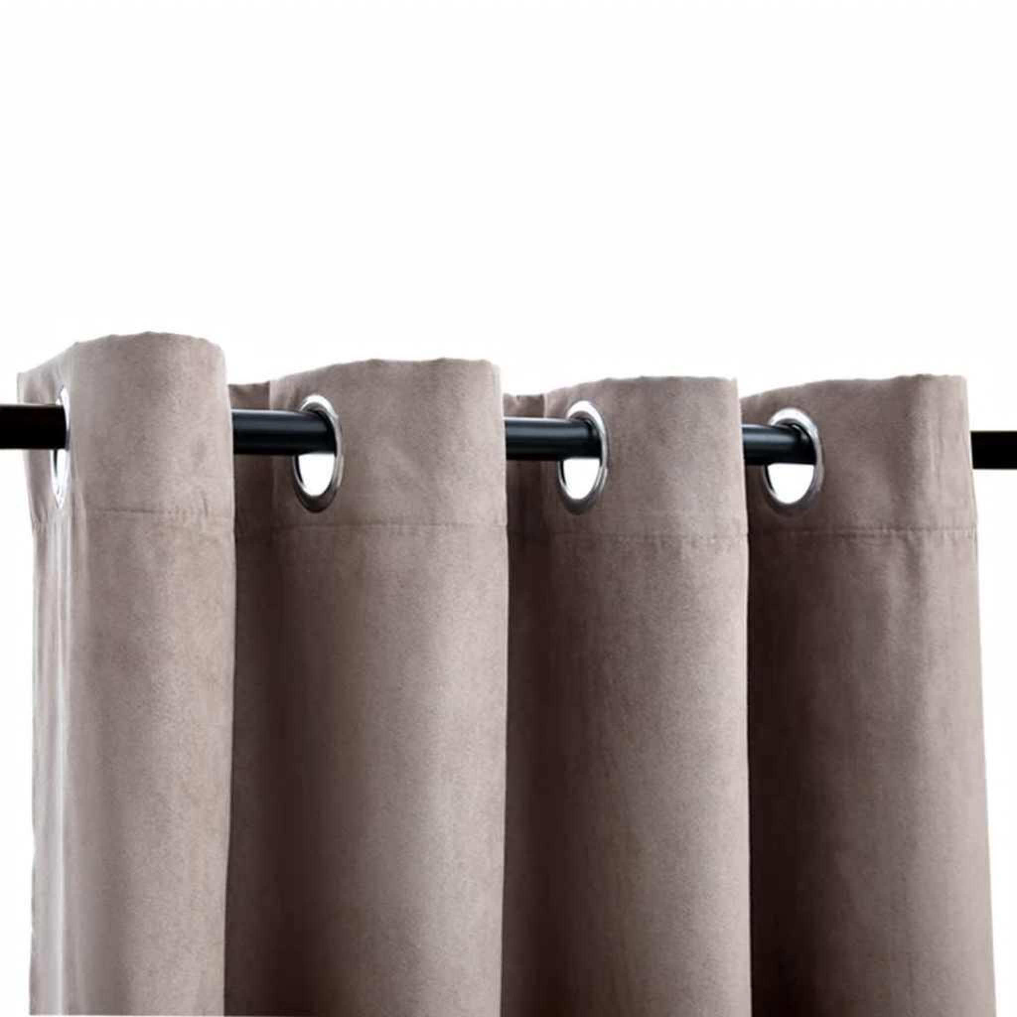 Voir la diapositive 3 : VIDAXL Rideaux occultants avec anneaux en metal 2 pcs Taupe 140x175 cm