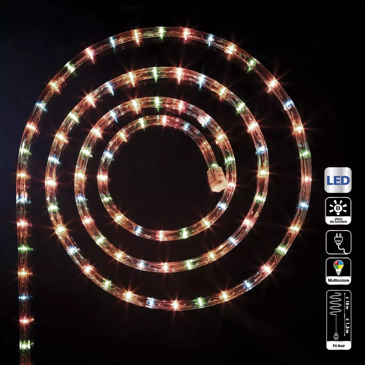 Feerie Christmas Tube LED d'extérieur - 18 m. - Multicolore