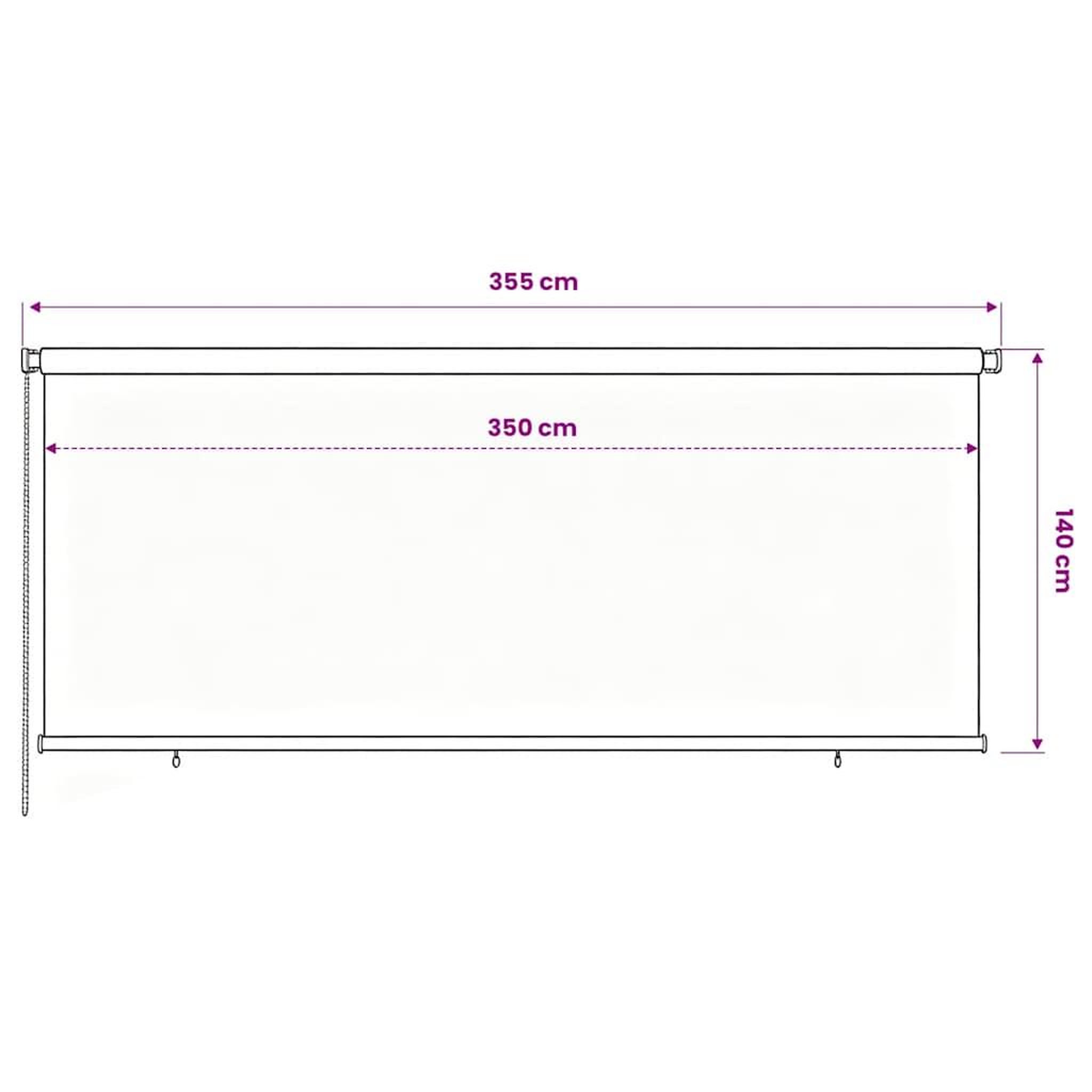Voir la diapositive 6 : VIDAXL Store roulant d'exterieur 355 (l) x 140 (h) cm bleu hdpe