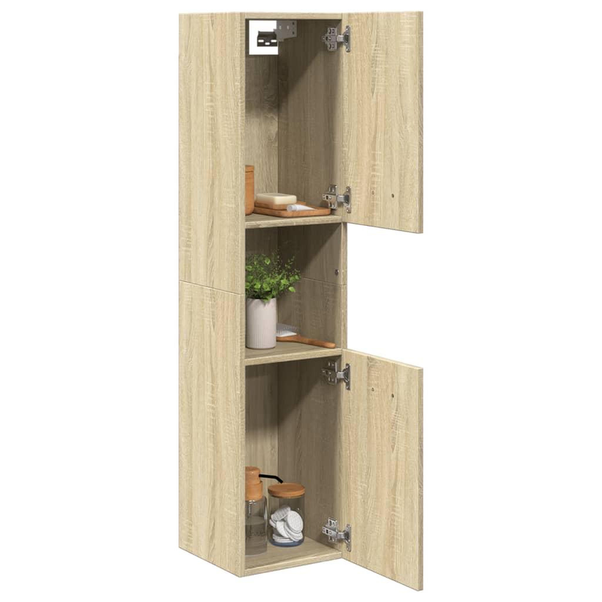 Voir la diapositive 4 : VIDAXL Armoire de salle de bain Chene sonoma 30x30x130 cm Agglomere