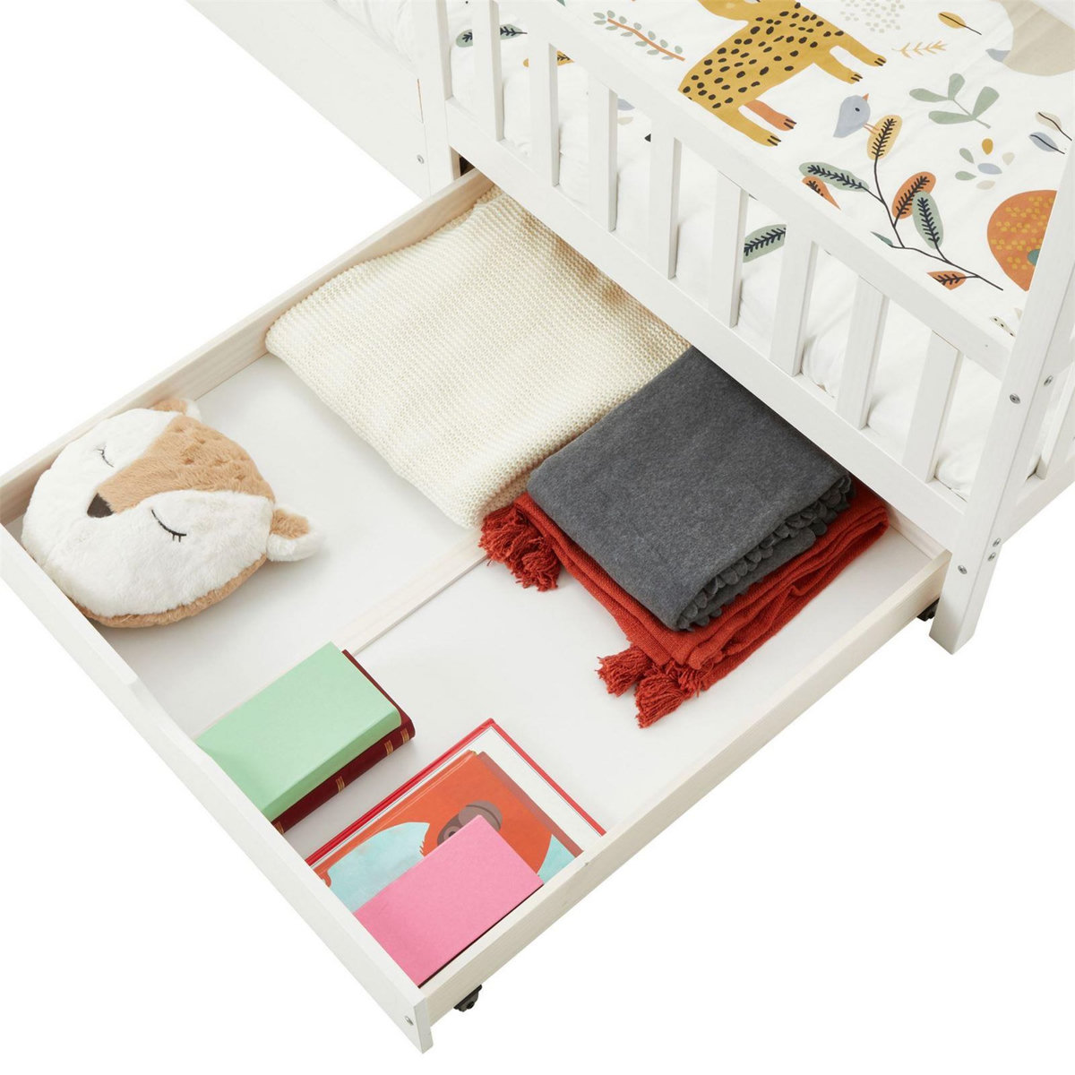 IDIMEX Lit cabane NUNA avec tiroirs, 90 x 190 cm en pin massif