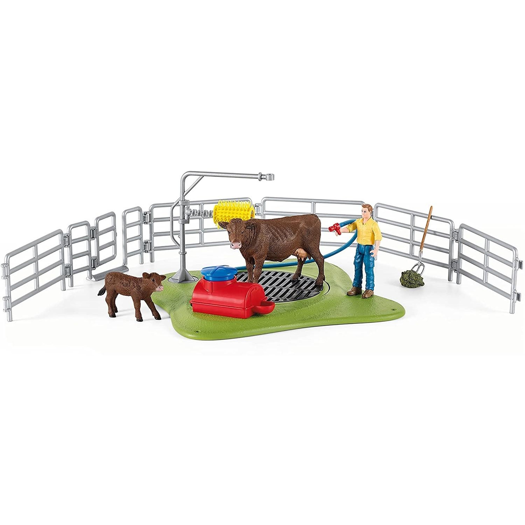 Schleich Farm World Station de lavage pour vaches
