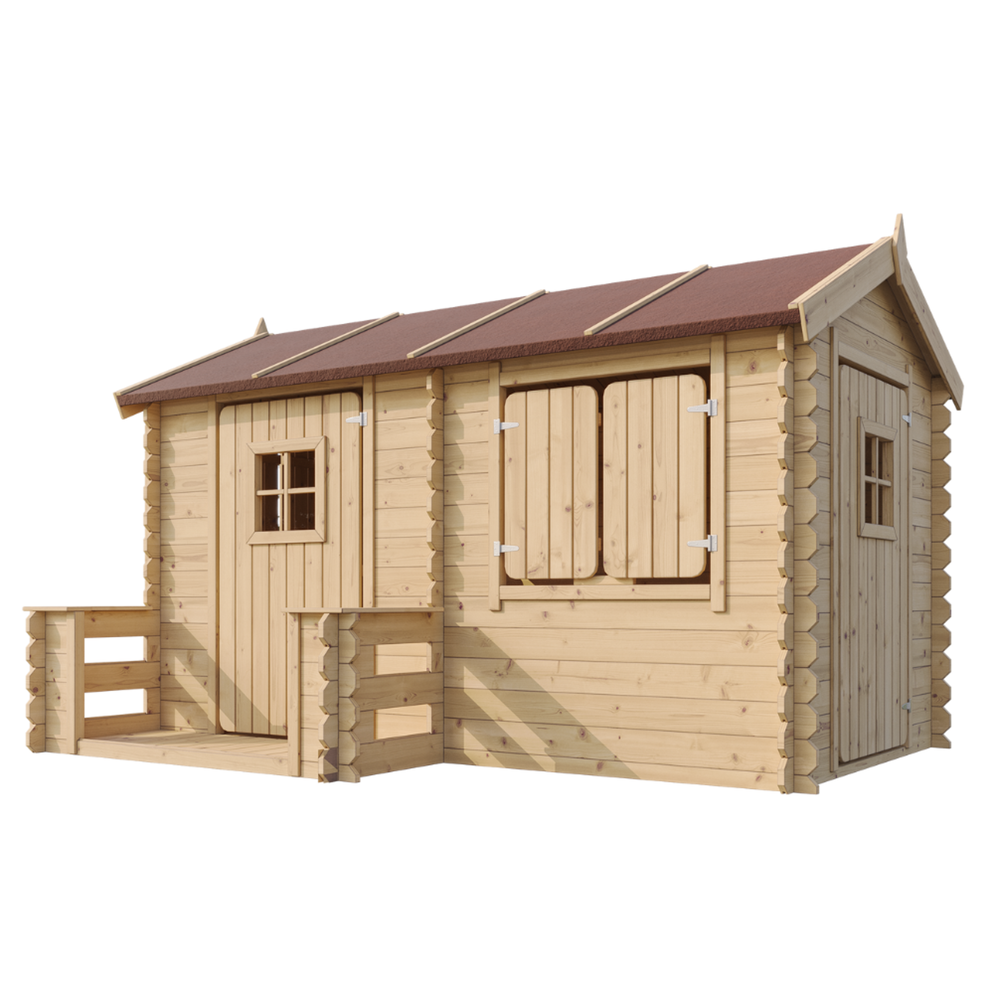 Voir la diapositive 3 : TIMBELA Maison en bois pour enfants - maison de jeux pour l'extérieur 146x241x151cm/2.63m2 m503
