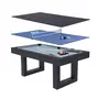 CONCEPT USINE Table multi-jeux 3 en 1 billard et ping-pong en bois noir DENVER