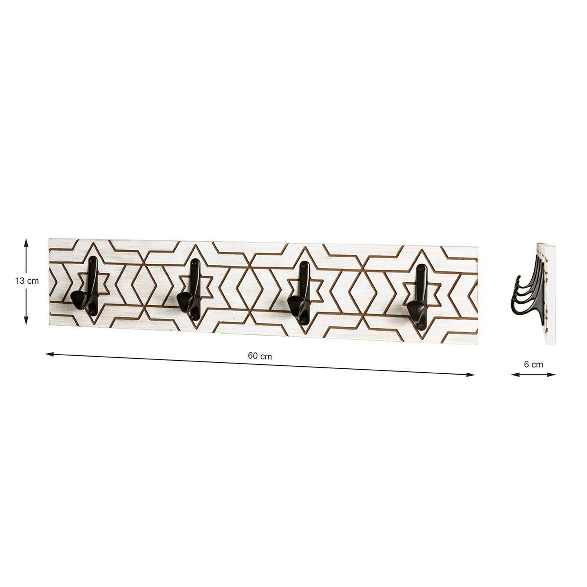 Voir la diapositive 5 : Paris Prix Patère murale design  fraisé  60cm blanc & noir