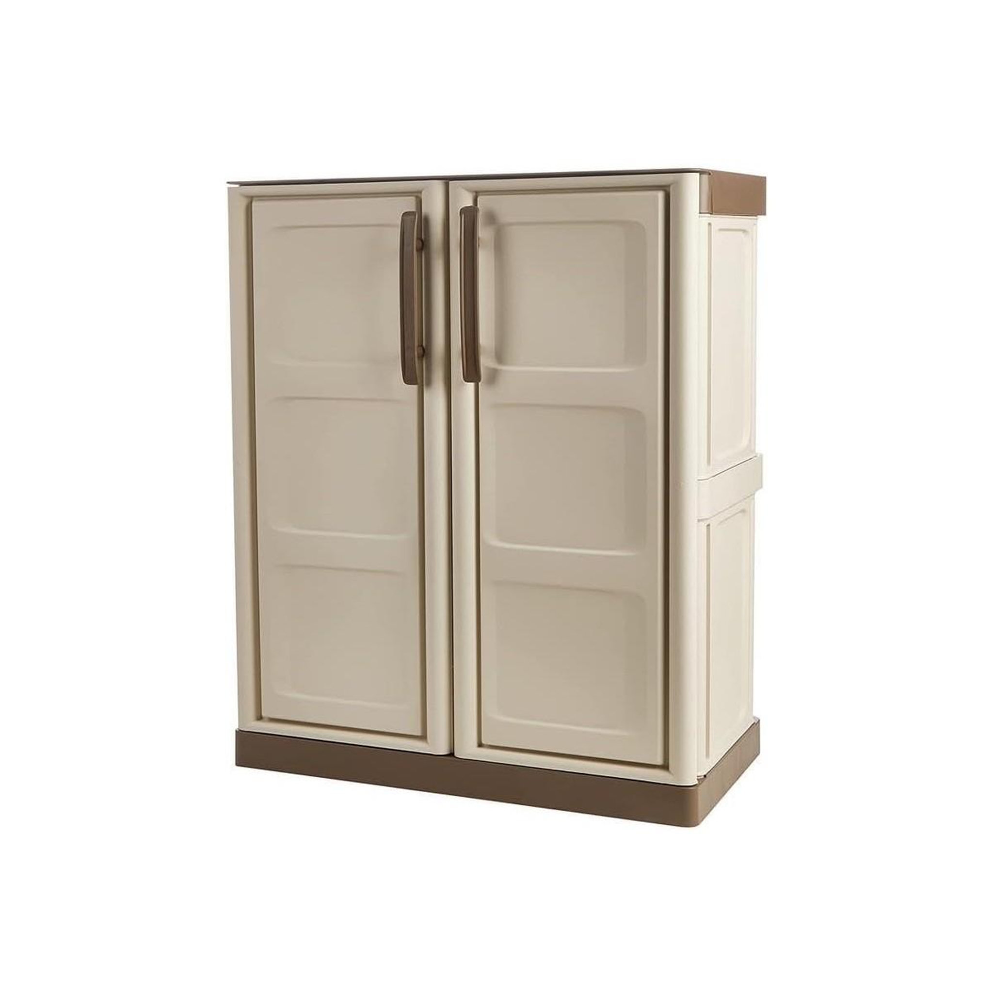 ART PLAST Armoire de Rangement Garage Atelier - Armoire basse 2 portes et 1 étagère Polypropylène 70 x 39 x 85.5cm Charge 20 kg
