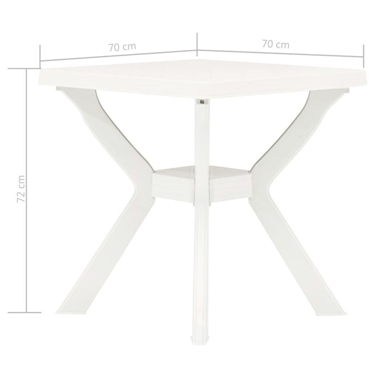 VIDAXL Table de bistro Blanc 70x70x72 cm Plastique