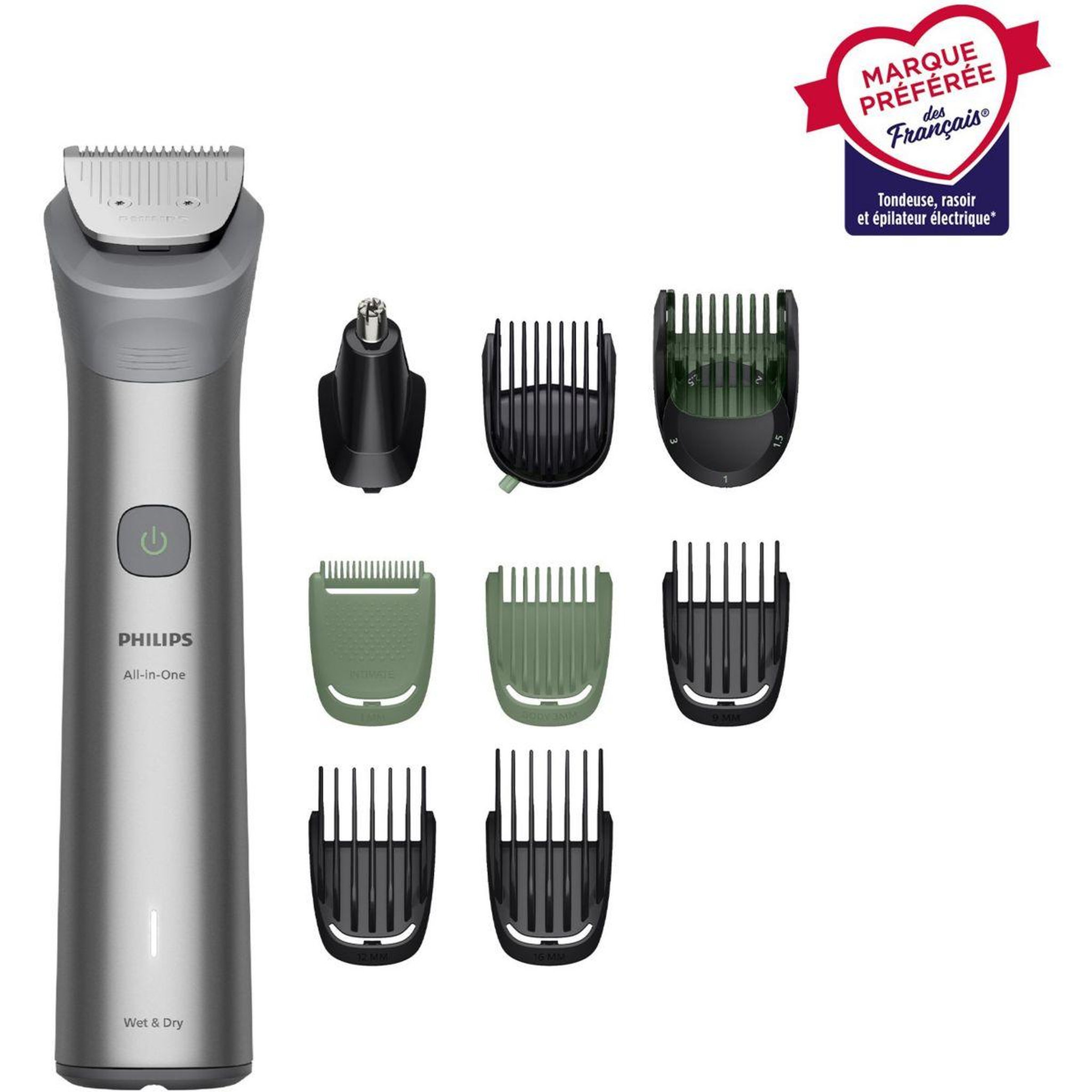 Philips Tondeuse corps mg5931/15 series 5000,  13 hauteurs de coupe, précision 0,5 mm, autonomie 120 mn