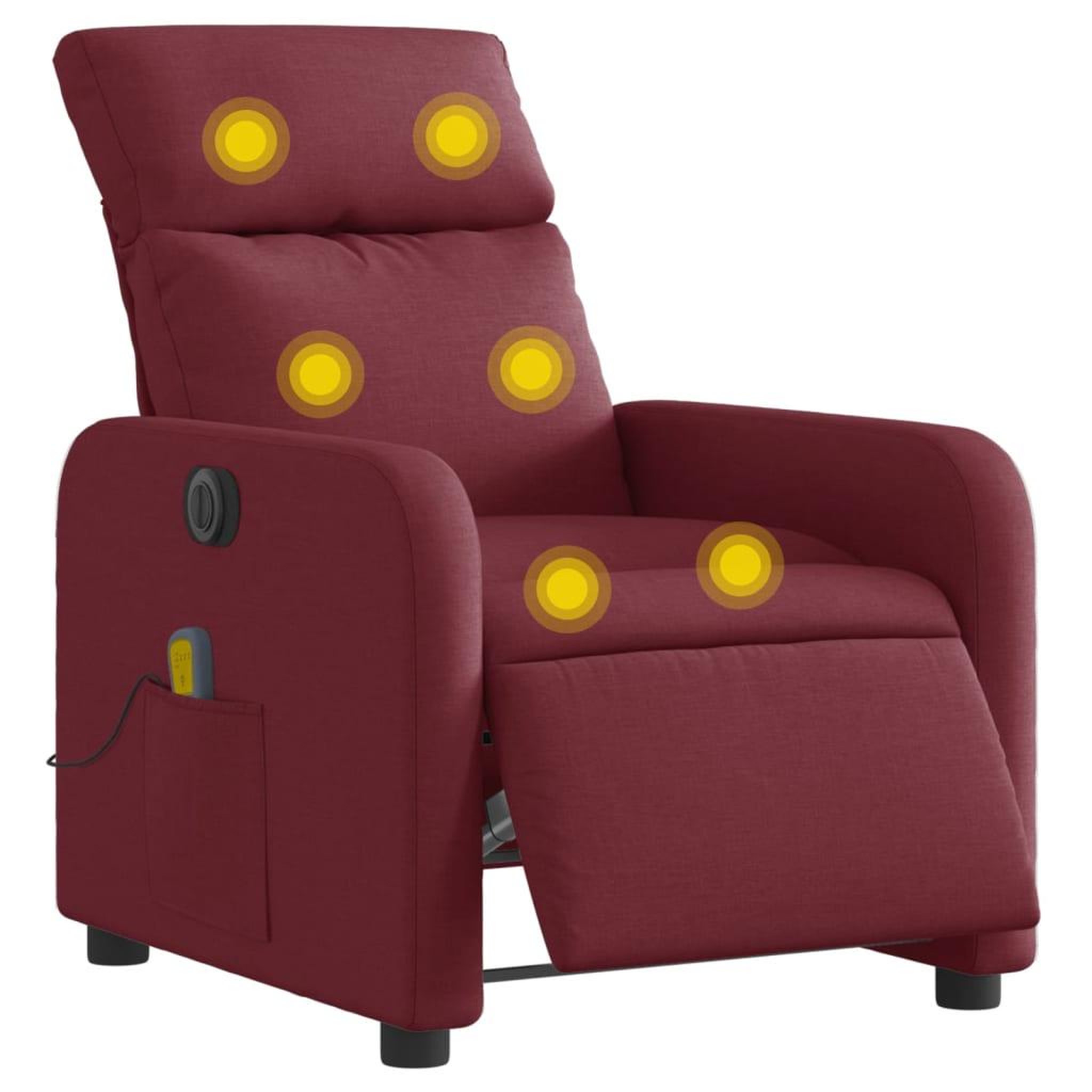 Voir la diapositive 3 : VIDAXL Fauteuil de massage inclinable electrique Rouge bordeaux Tissu