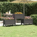 VIDAXL Jardiniere Gris 178,5x44x75 cm Bois massif de pin