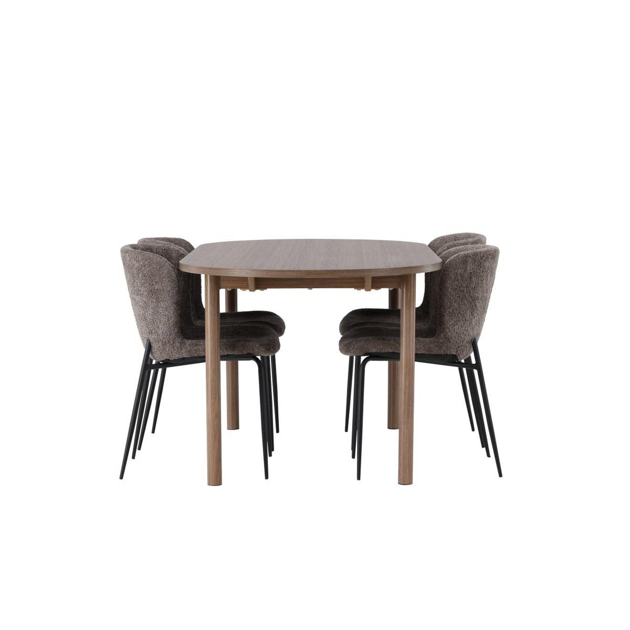 Voir la diapositive 3 : Paris Prix Ensemble table à manger & 4 chaises  andy & modesto  180cm naturel & marron