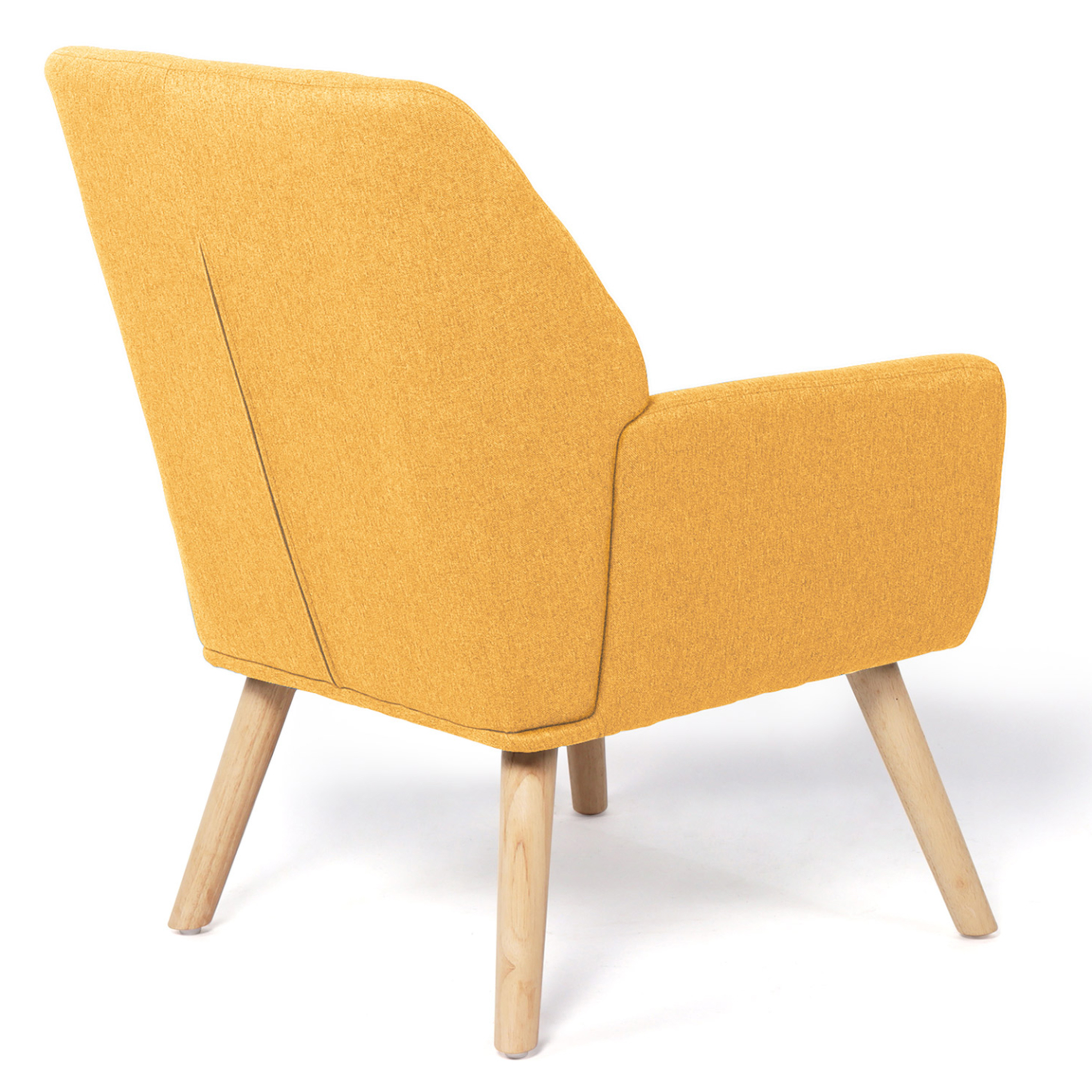 Voir la diapositive 5 : ID MARKET Fauteuil scandinave nat en tissu jaune moutarde