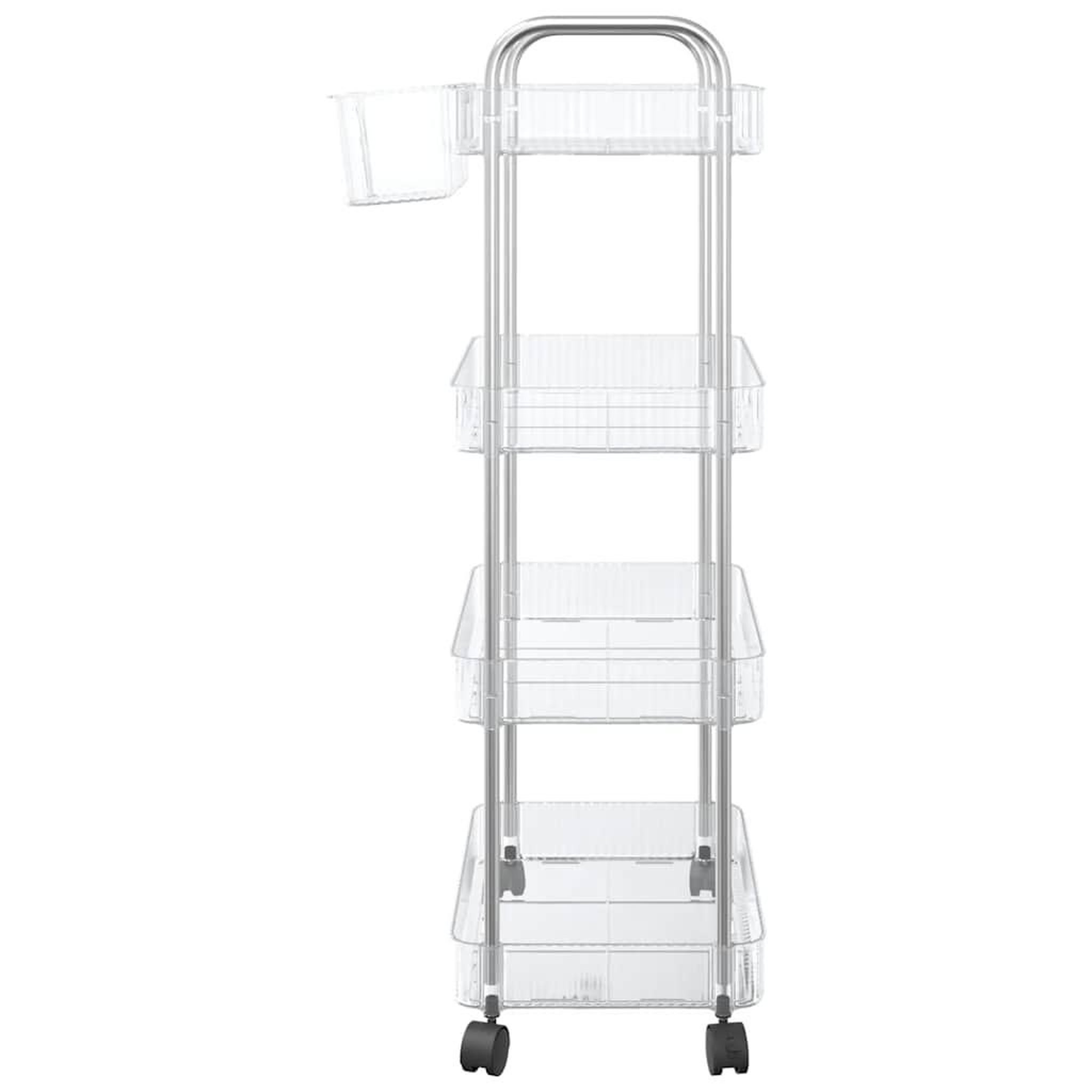 Voir la diapositive 5 : VIDAXL Chariot de rangement a 4 niveaux transparent acrylique