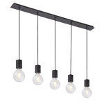 GLOBO Suspension design métal Hermine - 5 Ampoules - Noir