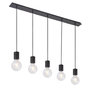 Voir la diapositive 1 : GLOBO Suspension design métal Hermine - 5 Ampoules - Noir