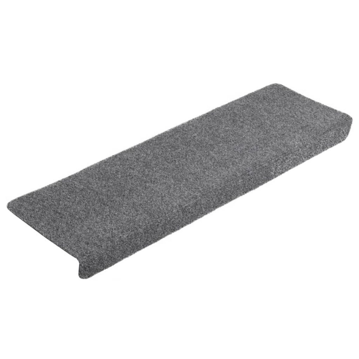 VIDAXL Tapis de marches d'escalier 10 pcs Gris 65x21x4 cm Aiguillete