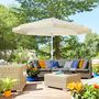 Voir la diapositive 2 : OUTSUNNY Parasol inclinable de jardin style bohème à franges polyester haute densité crème