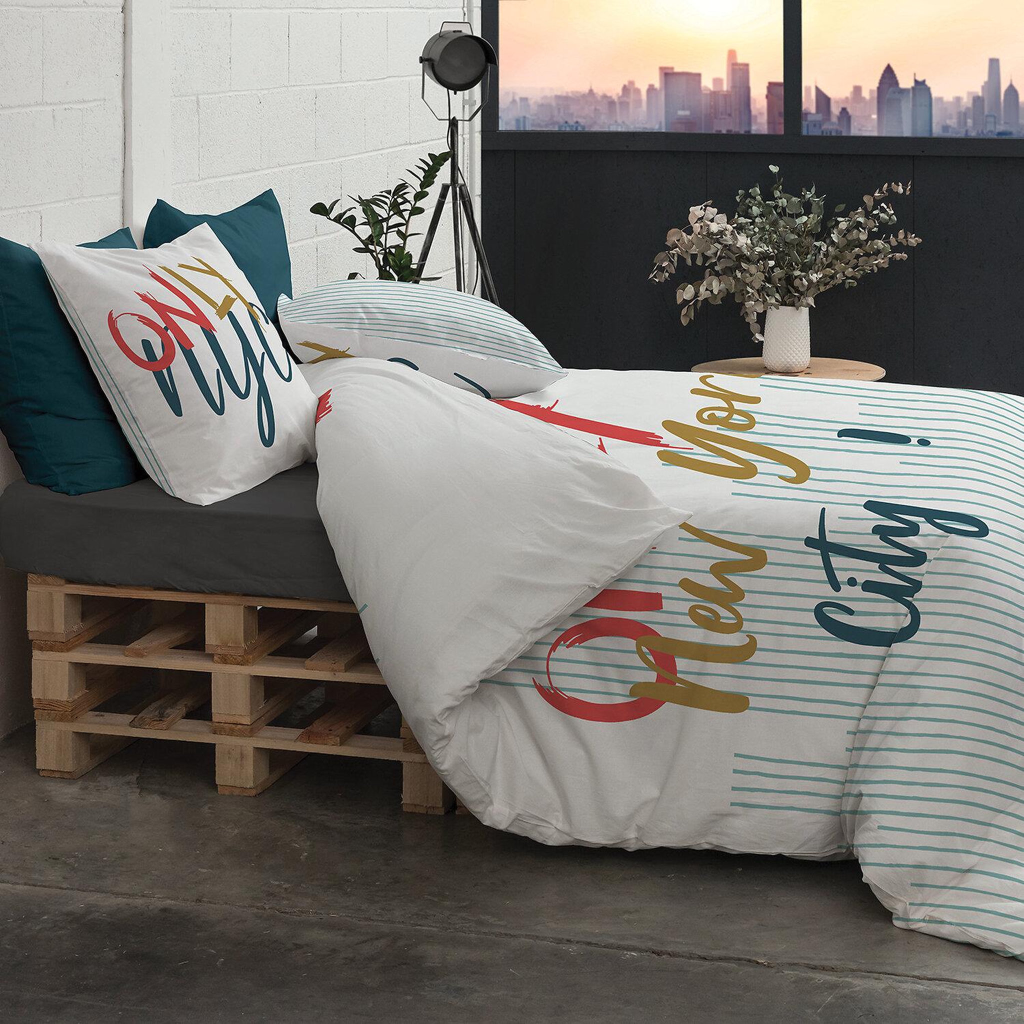 Voir la diapositive 1 : Les Ateliers du Linge Parure de housse de couette 100% coton 57fils only