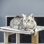 PAWHUT Arbre à chats design contemporain griffoirs grattoirs sisal naturel niche plate-formes 6 coussins MDF bois gris