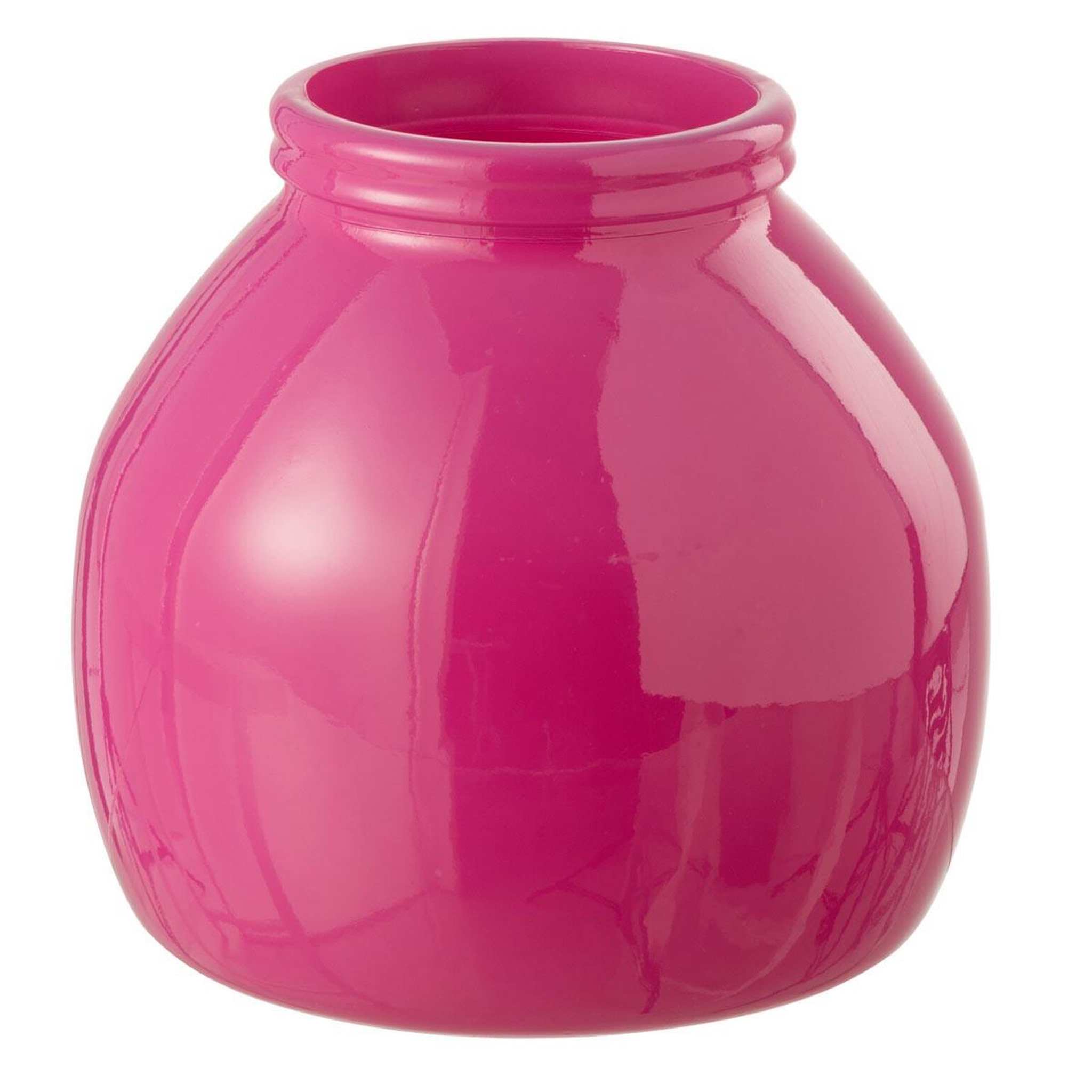 J-LINE Vase déco en verre  cocoon  20cm rose