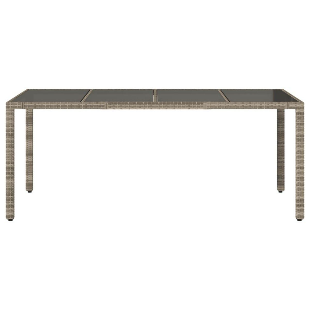 VIDAXL Table de jardin dessus en verre Gris 190x90x75cm Resine tressee