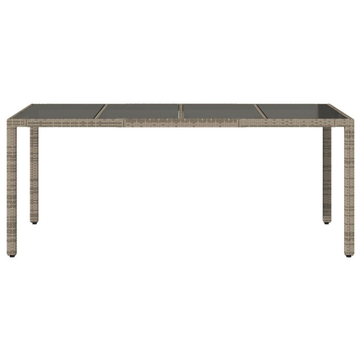 VIDAXL Table de jardin dessus en verre Gris 190x90x75cm Resine tressee
