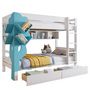 Voir la diapositive 1 : MERAX Lit superposé 90x200cm bois et mdf coloris blanc+bleu