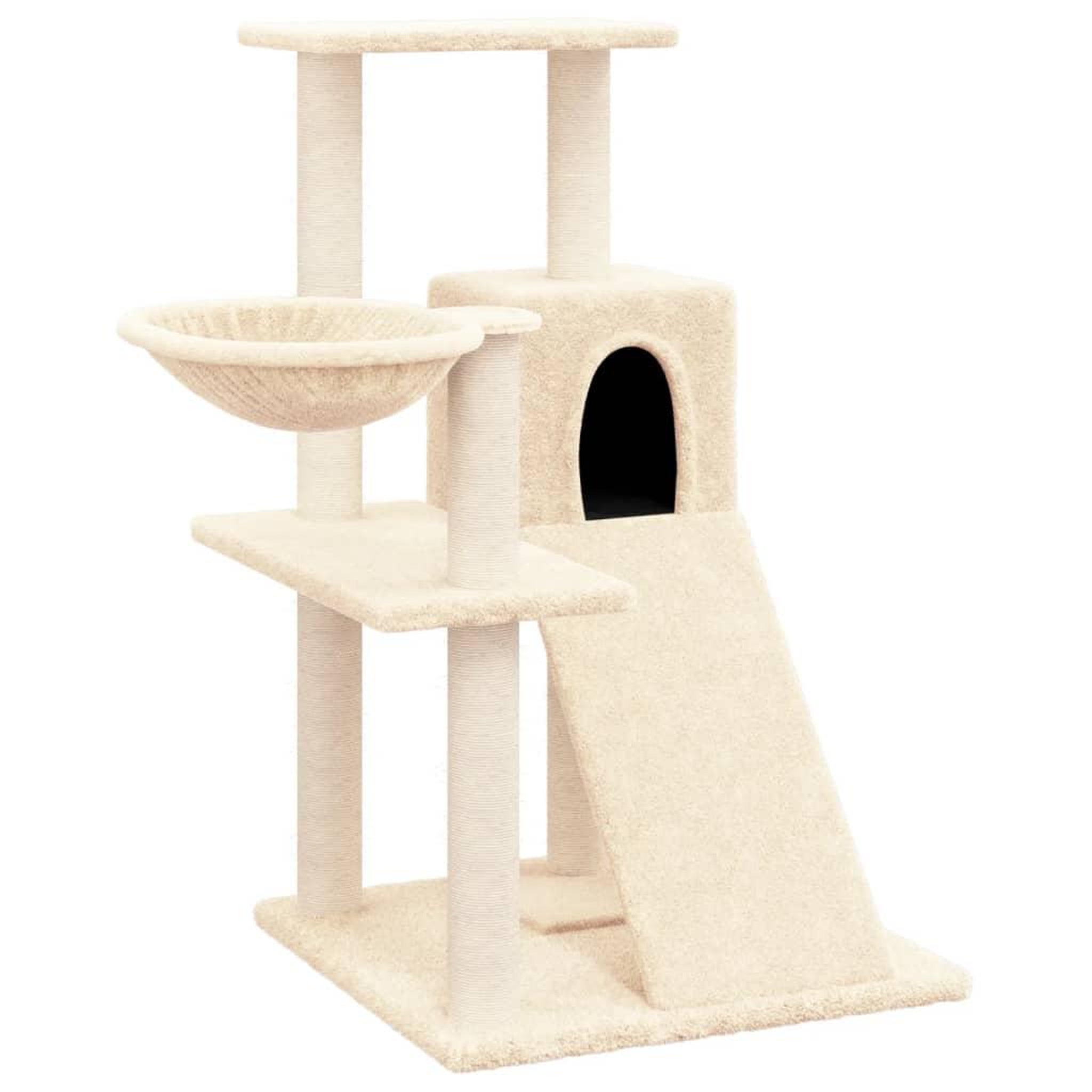 Voir la diapositive 2 : VIDAXL Arbre a chat avec griffoirs en sisal Creme 82 cm