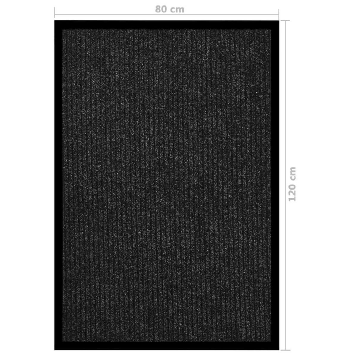 VIDAXL Paillasson raye Anthracite 80x120 cm