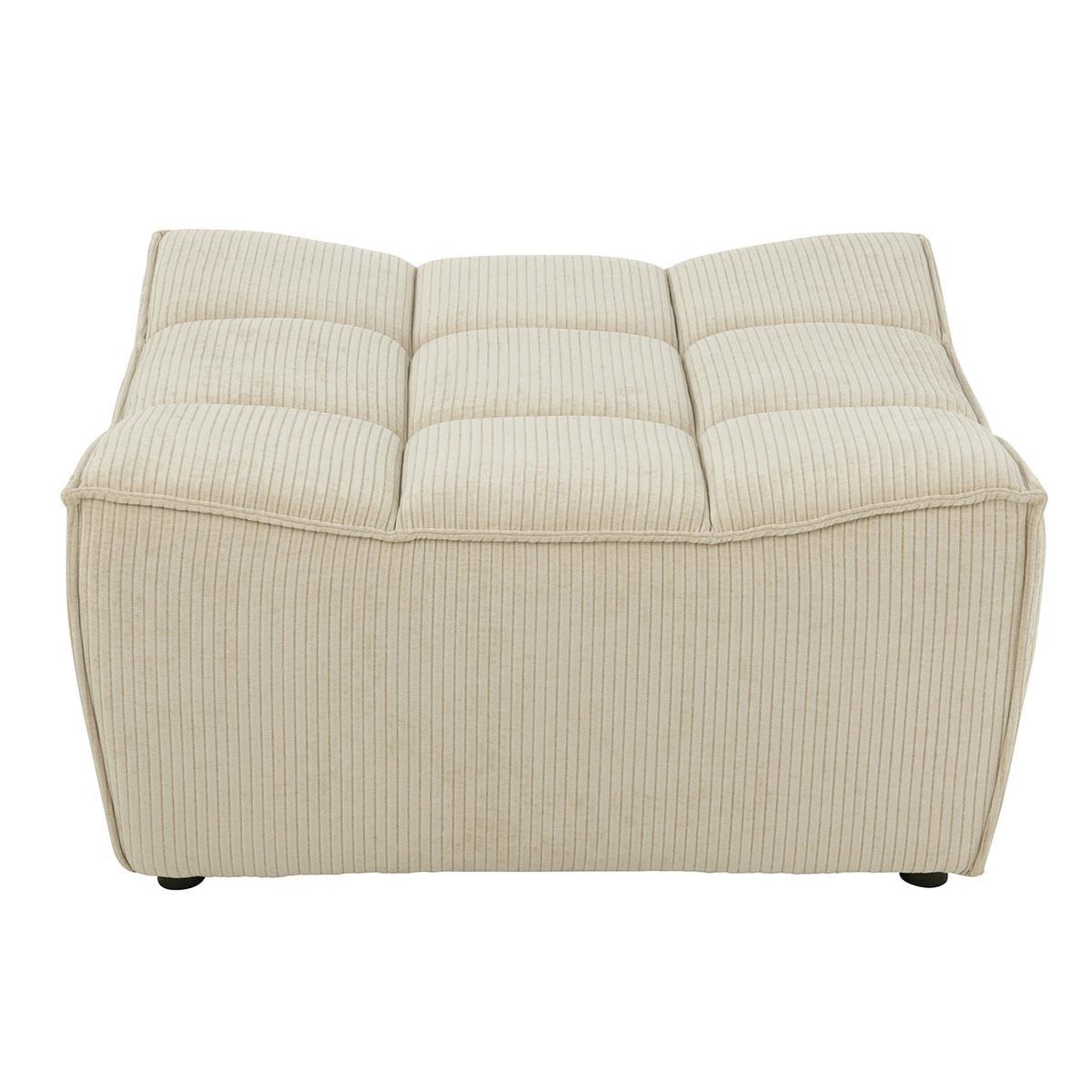 Voir la diapositive 2 : J-LINE Pouf matelassé  grid  92cm beige