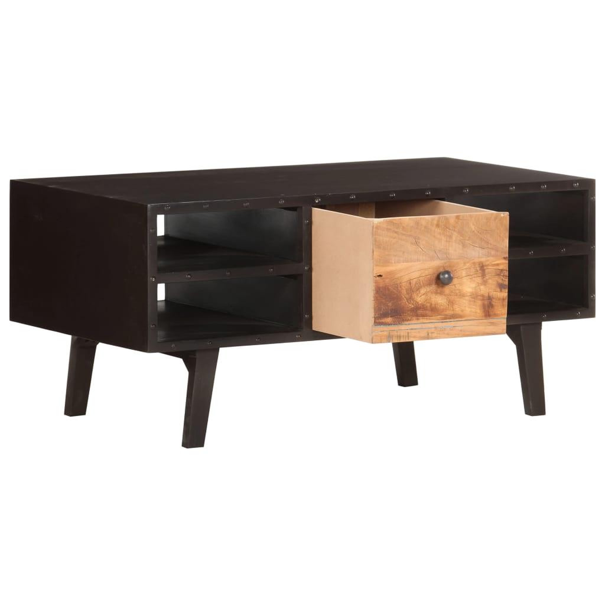 Voir la diapositive 3 : VIDAXL Table basse 100x50x45 cm bois de recuperation massif