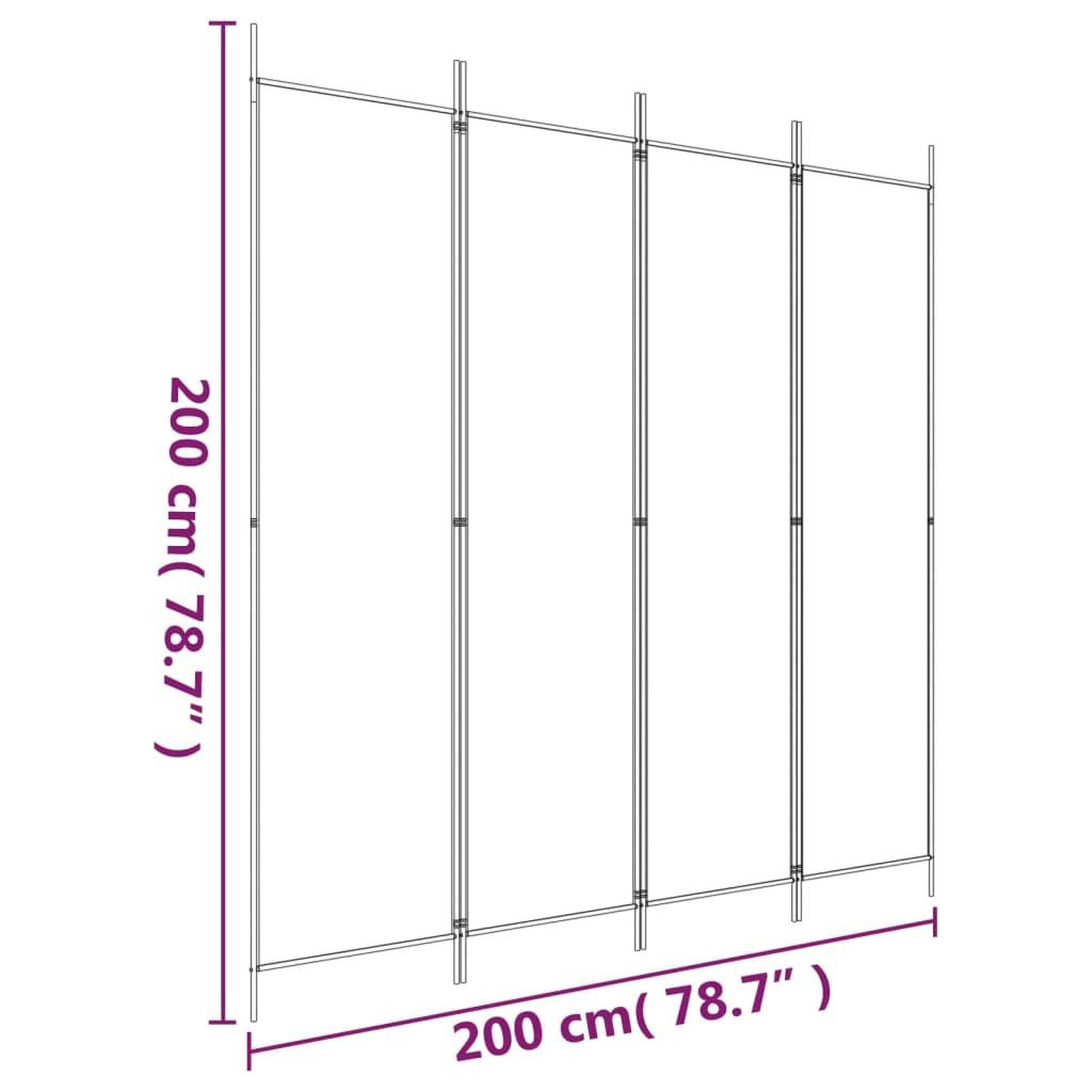 Voir la diapositive 6 : VIDAXL Cloison de separation 4 panneaux Anthracite 200x200 cm Tissu