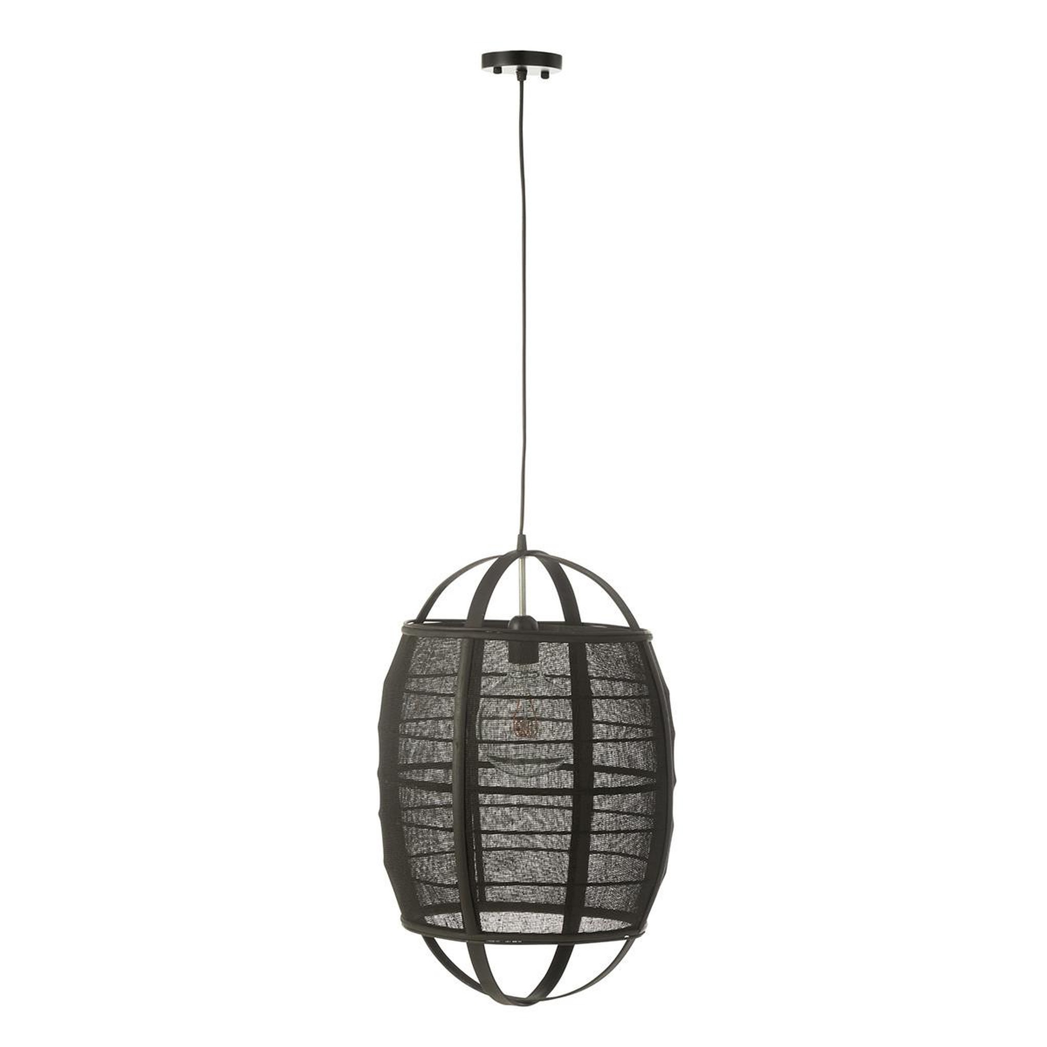 J-LINE Lampe Suspension en Bambou  Ion  37cm Noir