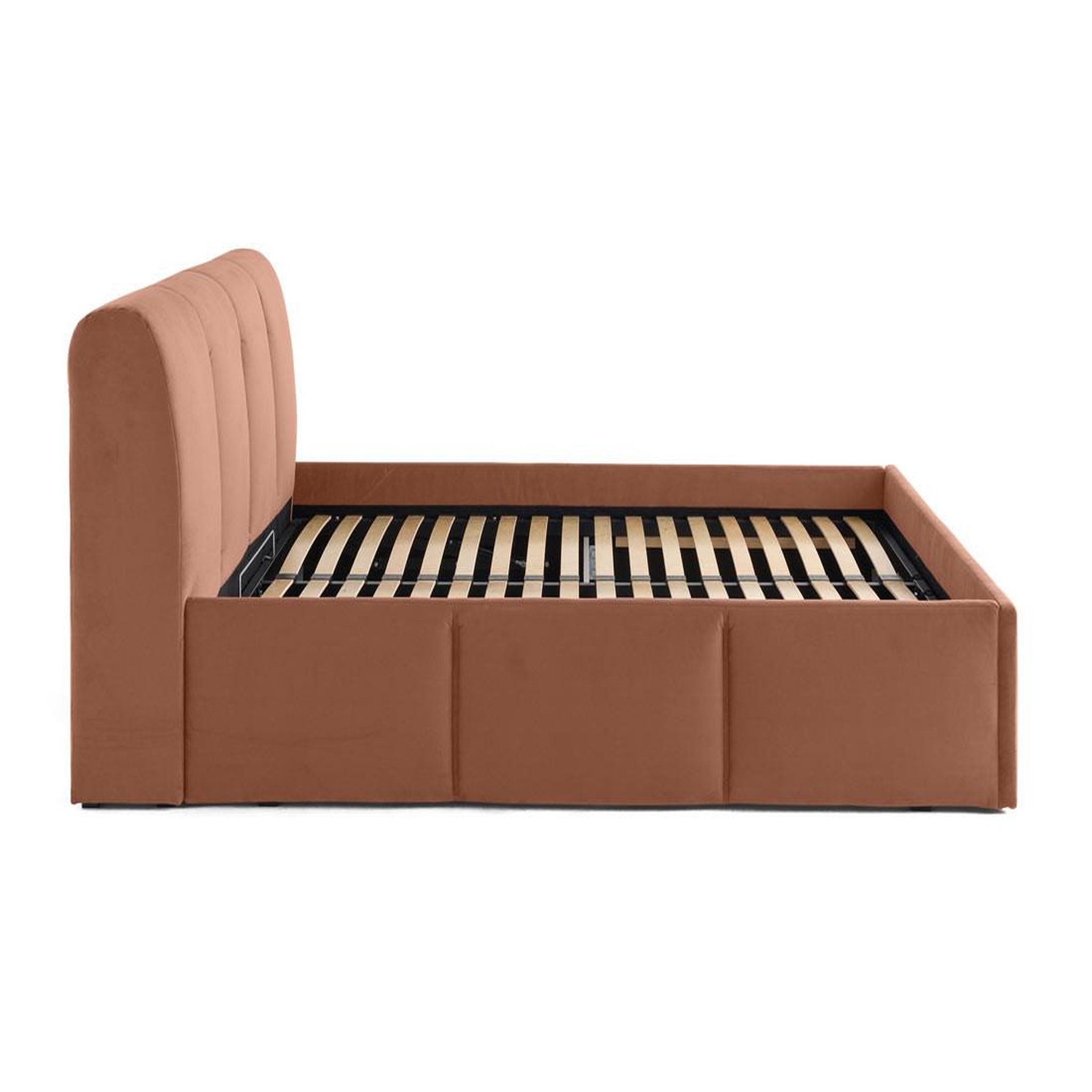 Voir la diapositive 5 : BEST MOBILIER Elysia - lit coffre - 140x190 - en velours - sommier inclus