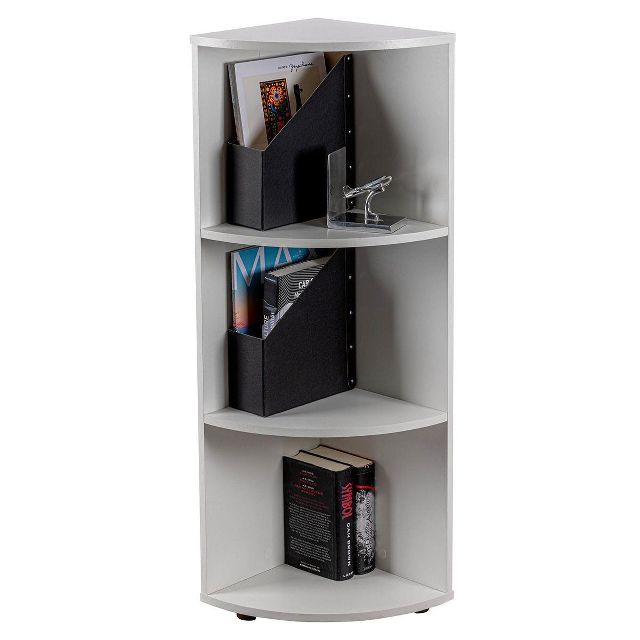 Voir la diapositive 4 : Paris Prix Étagère d'Angle 3 Niveaux  Jake  110cm Blanc