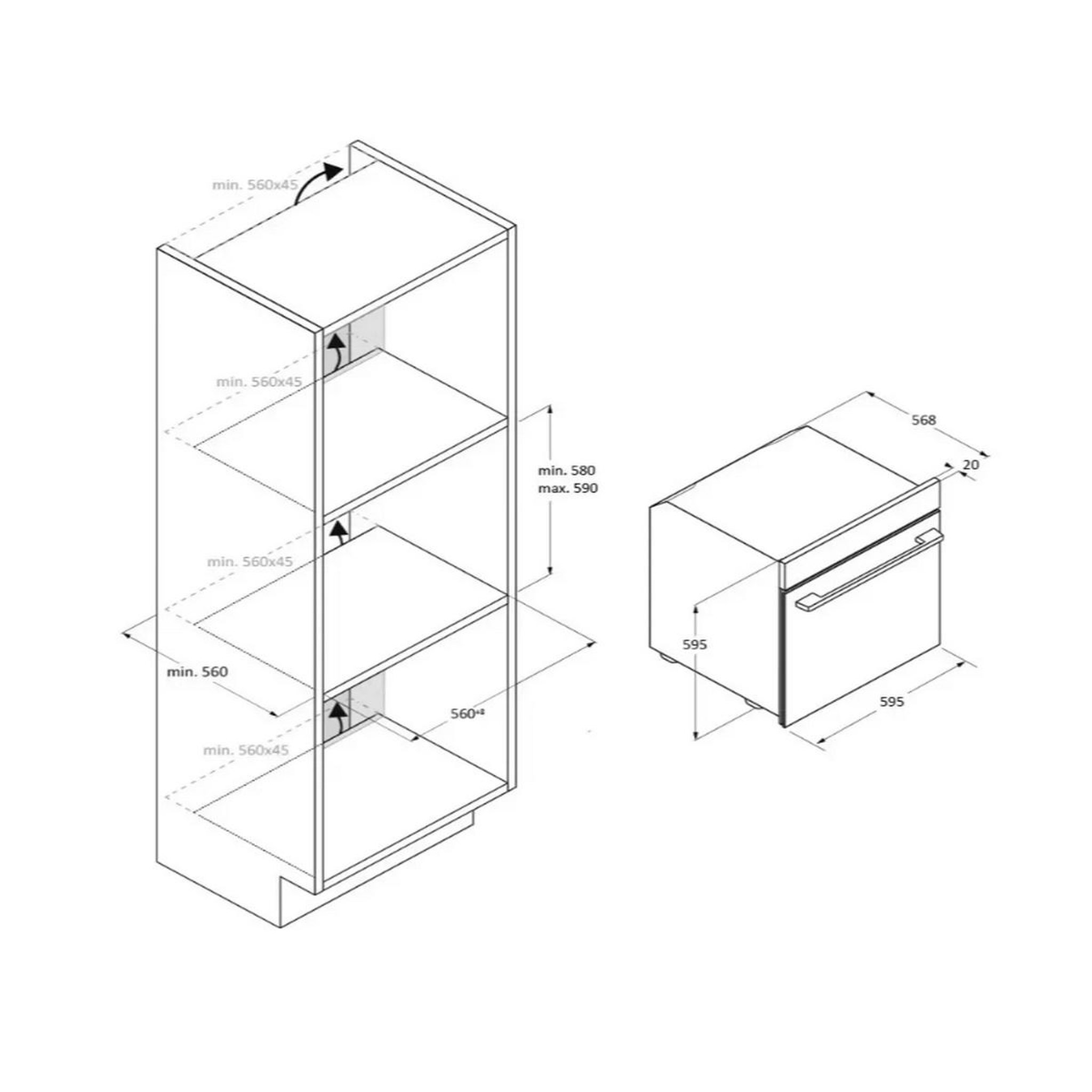 Voir la diapositive 6 : HAIER Four multifonctions 78l 3300w pyrolyse - h6id23b3ytb