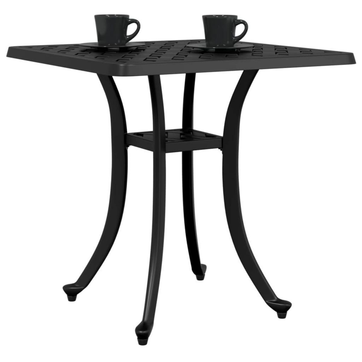 VIDAXL Table de jardin noir 53x53x53 cm aluminium coule