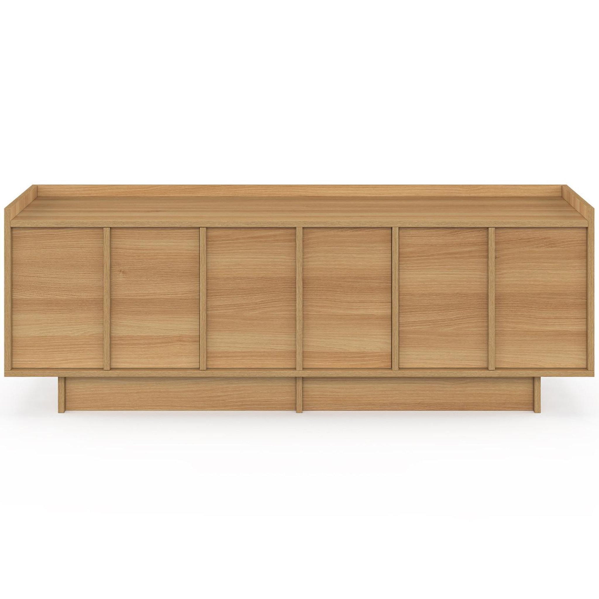 Voir la diapositive 3 : ID MARKET Meuble tv 140 cm rosie 3 portes façon hêtre design minimaliste