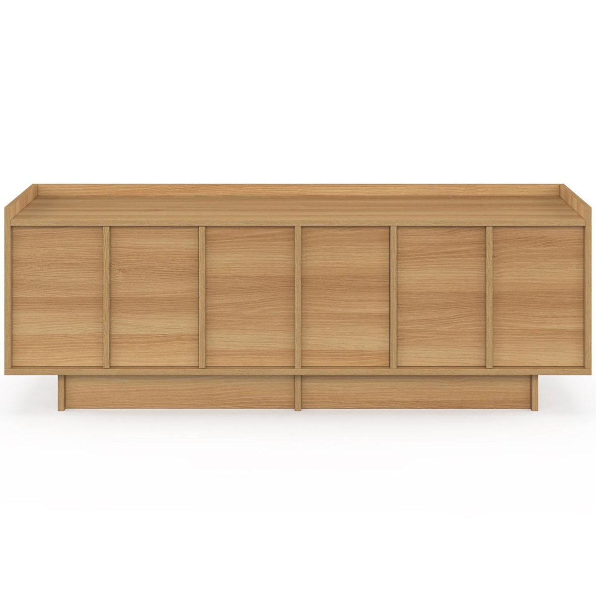 ID MARKET Meuble TV 140 cm ROSIE 3 portes façon hêtre design minimaliste