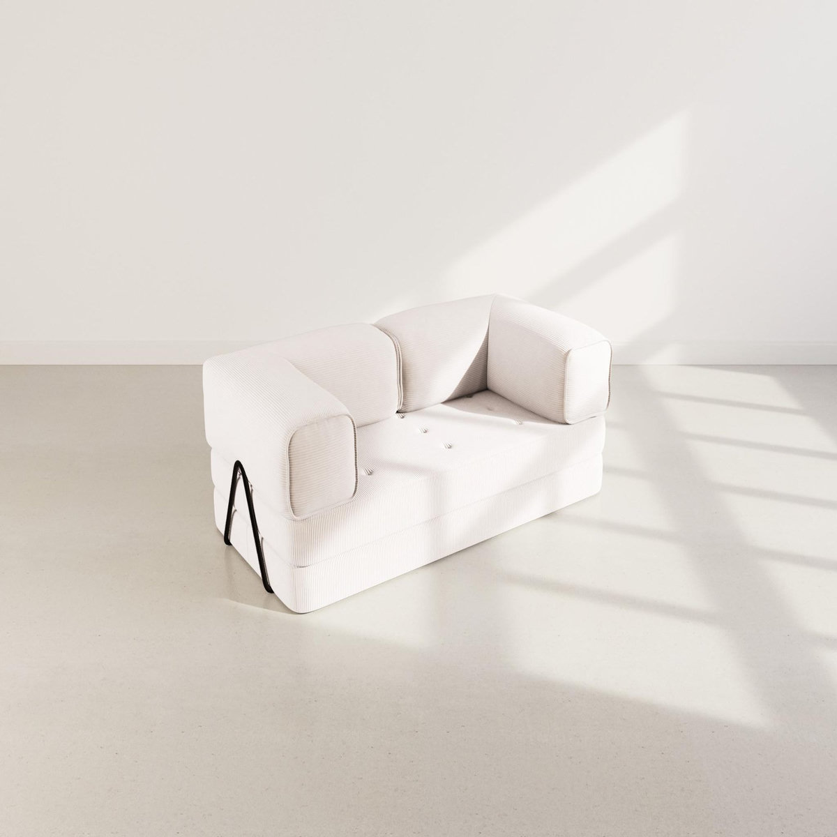 LISA DESIGN Poppy - canapé 3 places convertible en velours côtelé