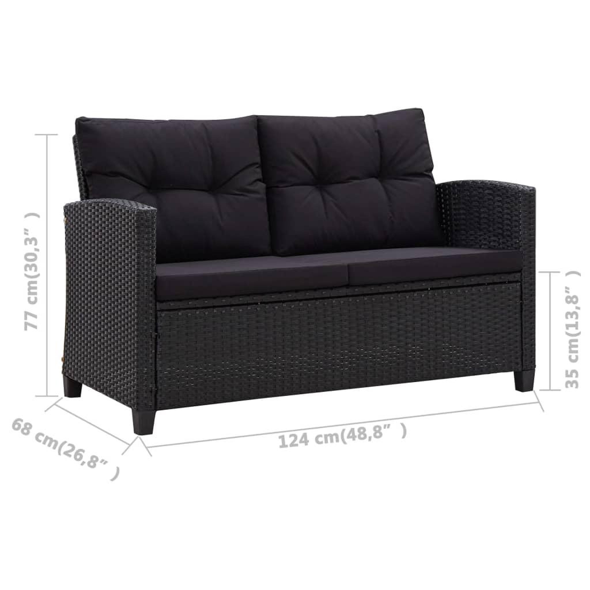 Voir la diapositive 6 : VIDAXL Ensemble a manger de jardin coussins noirs 3 pcs Resine tressee