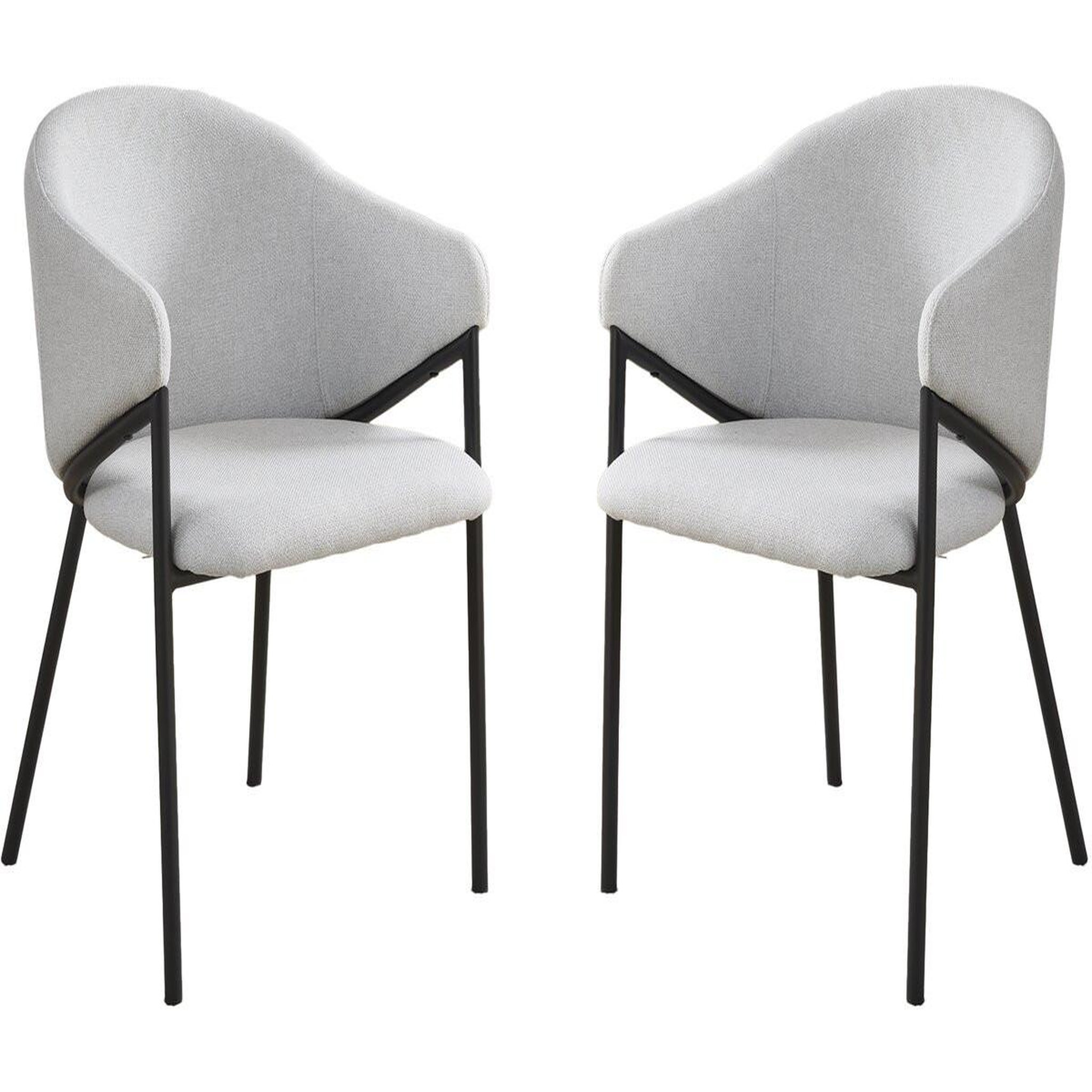 Habitat et Jardin Lot de 2 chaises de salle à manger en tissu et métal  auralis  - gris clair