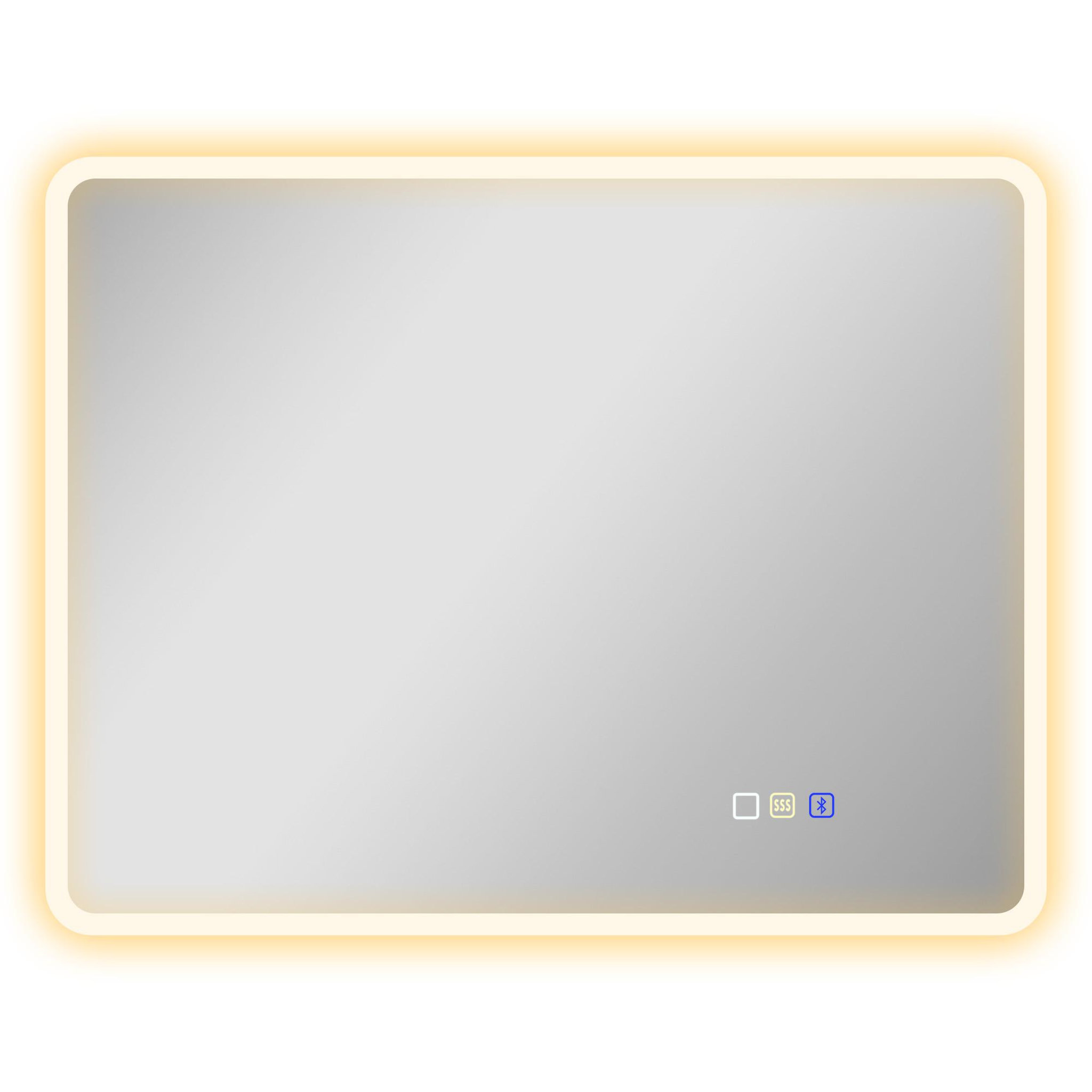 HOMCOM Miroir lumineux led salle de bain 90 x 70 cm bluetooth interrupteur tactile lumière réglable 3 couleurs fonction anti-buée et mémoire
