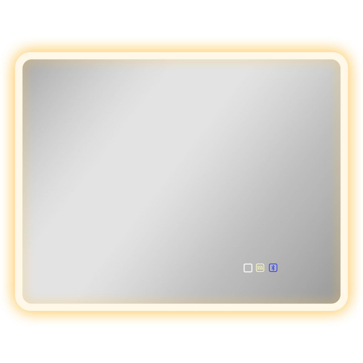 HOMCOM Miroir lumineux LED salle de bain 90 x 70 cm bluetooth interrupteur tactile lumière réglable 3 couleurs fonction anti-buée et mémoire