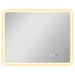 HOMCOM Miroir lumineux LED salle de bain 90 x 70 cm bluetooth interrupteur tactile lumière réglable 3 couleurs fonction anti-buée et mémoire