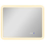 Voir la diapositive 1 : HOMCOM Miroir lumineux LED salle de bain 90 x 70 cm bluetooth interrupteur tactile lumière réglable 3 couleurs fonction anti-buée et mémoire