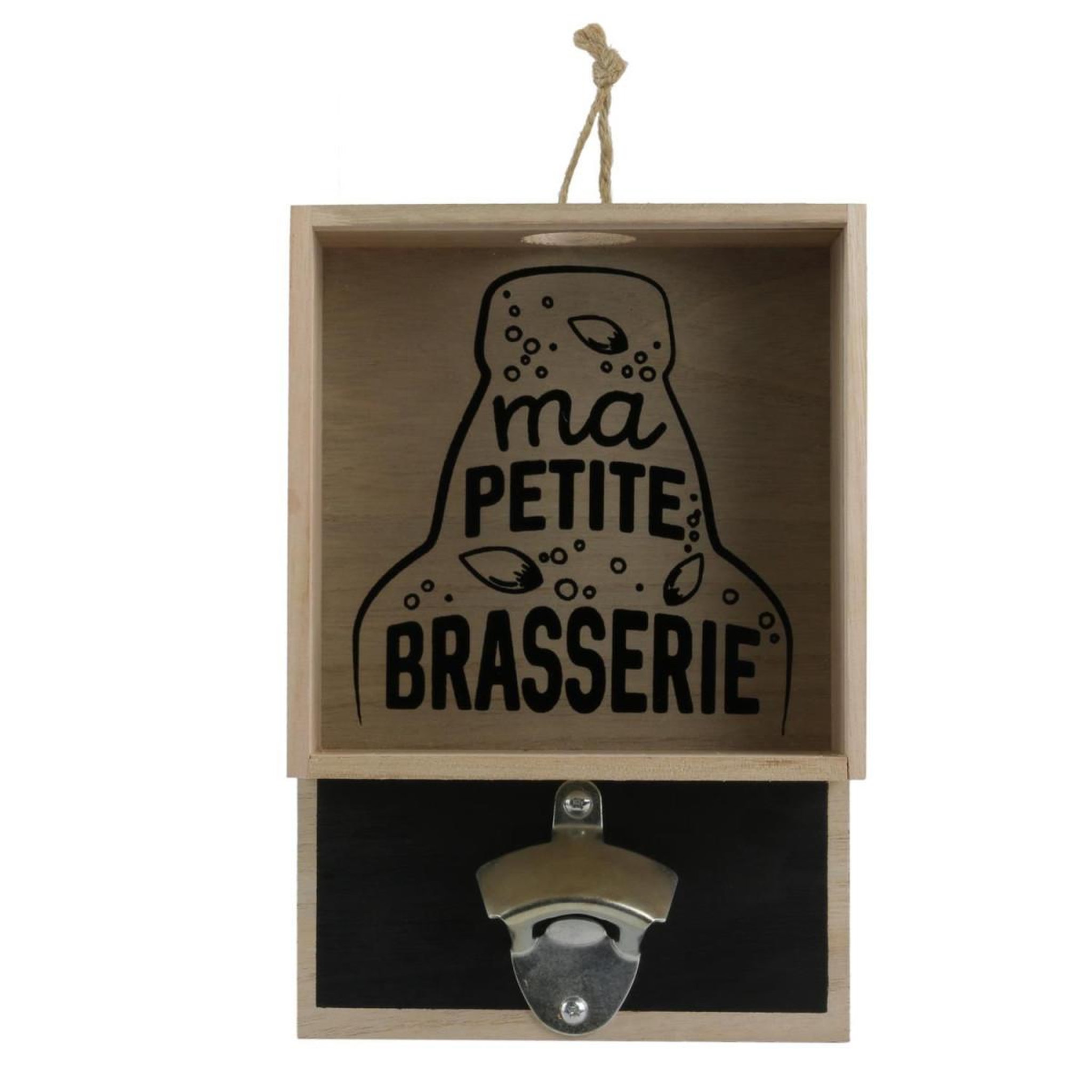 Voir la diapositive 2 : COOK CONCEPT Décapsuleur mural & bac  brasserie  26cm naturel